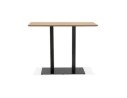 Table haute design ZUMBA BAR en bois finition naturelle avec pied en métal noir - 150x70 cm