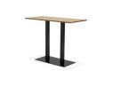 Table haute design ZUMBA BAR en bois finition naturelle avec pied en métal noir - 150x70 cm