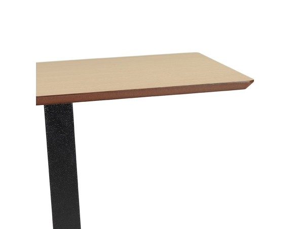 Table haute design ZUMBA BAR en bois finition naturelle avec pied en métal noir - 150x70 cm