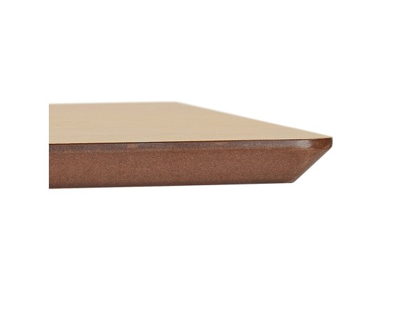 Table haute design ZUMBA BAR en bois finition naturelle avec pied en métal noir - 150x70 cm