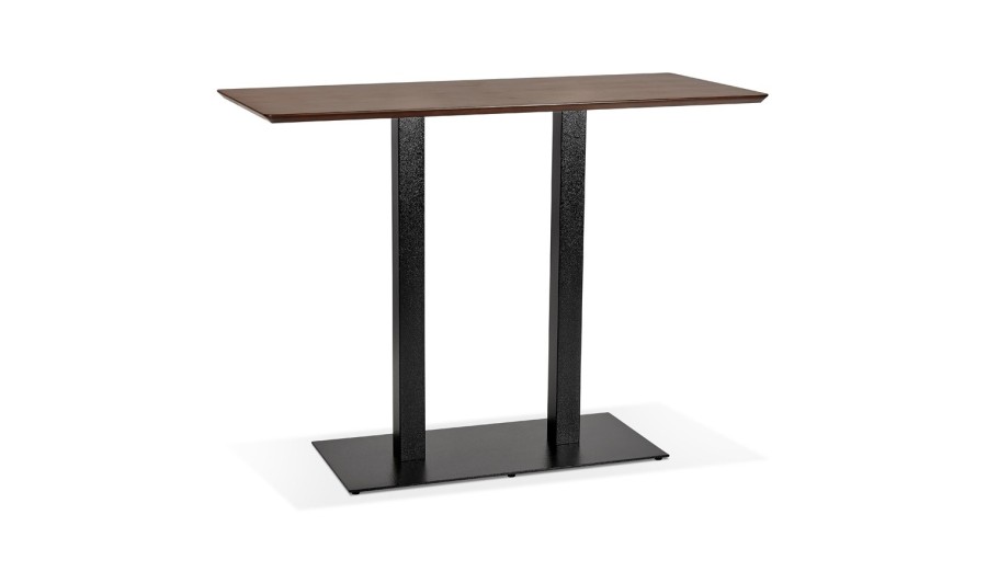 BT00610WA 5420072092287 Table haute design ZUMBA BAR en bois finition Noyer avec pied en métal noir - 150x70 cm BT00610WA 5420072092287 Table haute design ZUMBA BAR en bois finition Noyer avec pied en métal noir - 150x70 cm