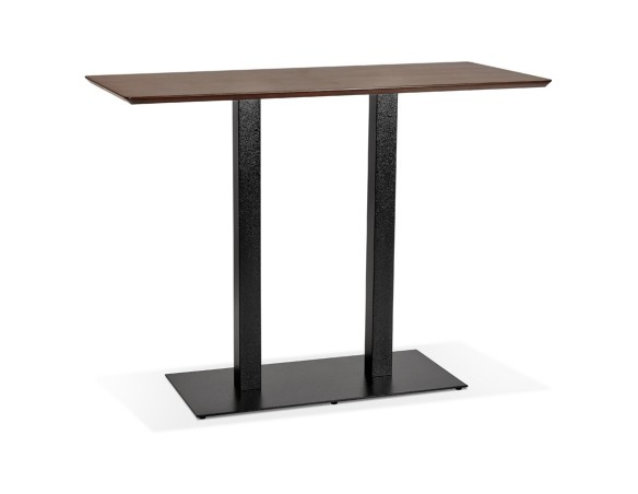 BT00610WA 5420072092287 Table haute design ZUMBA BAR en bois finition Noyer avec pied en métal noir - 150x70 cm