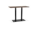 BT00610WA 5420072092287 Table haute design ZUMBA BAR en bois finition Noyer avec pied en métal noir - 150x70 cm