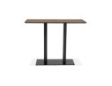 Table haute design ZUMBA BAR en bois finition Noyer avec pied en métal noir - 150x70 cm