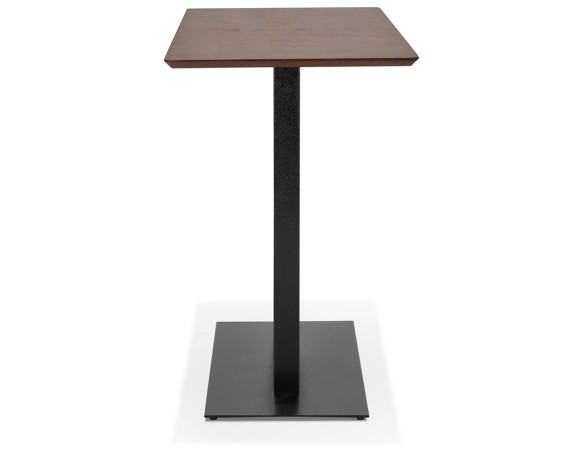 Table haute design ZUMBA BAR en bois finition Noyer avec pied en métal noir - 150x70 cm