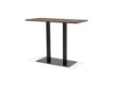 Table haute design ZUMBA BAR en bois finition Noyer avec pied en métal noir - 150x70 cm