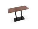 Table haute design ZUMBA BAR en bois finition Noyer avec pied en métal noir - 150x70 cm