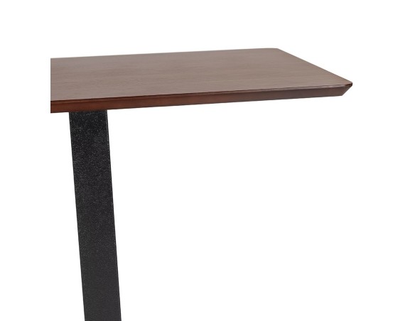 Table haute design ZUMBA BAR en bois finition Noyer avec pied en métal noir - 150x70 cm