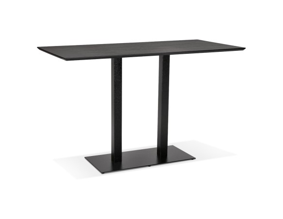 BT00620BL 5420072092300 Table haute design ZUMBA BAR noire avec pied en métal noir - 180x90 cm