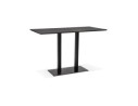 BT00620BL 5420072092300 Table haute design ZUMBA BAR noire avec pied en métal noir - 180x90 cm