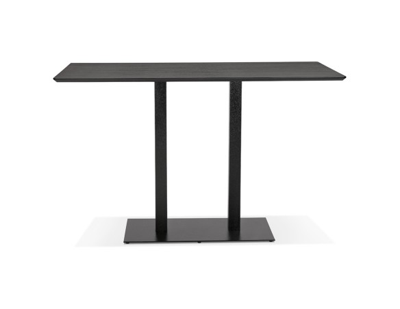 Table haute design ZUMBA BAR noire avec pied en métal noir - 180x90 cm