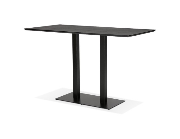 Table haute design ZUMBA BAR noire avec pied en métal noir - 180x90 cm