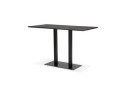 Table haute design ZUMBA BAR noire avec pied en métal noir - 180x90 cm