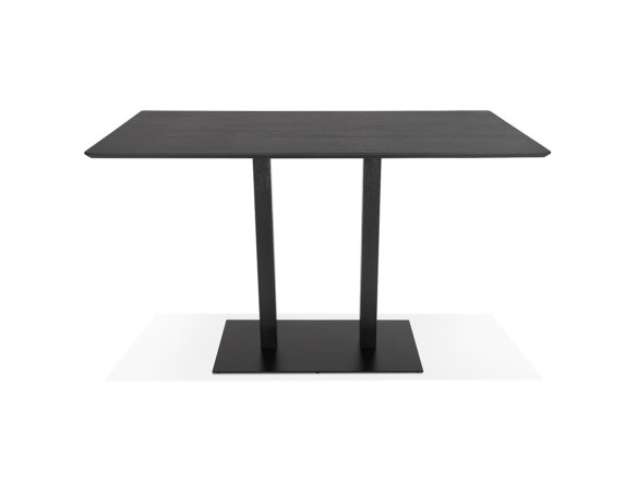Table haute design ZUMBA BAR noire avec pied en métal noir - 180x90 cm