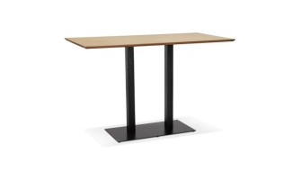 BT00630NA 5420072092324 Table haute design ZUMBA BAR en bois finition naturelle avec pied en métal noir - 180x90 cm