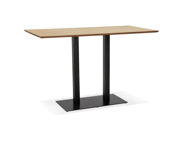 BT00630NA 5420072092324 Table haute design ZUMBA BAR en bois finition naturelle avec pied en métal noir - 180x90 cm