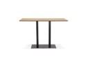 Table haute design ZUMBA BAR en bois finition naturelle avec pied en métal noir - 180x90 cm