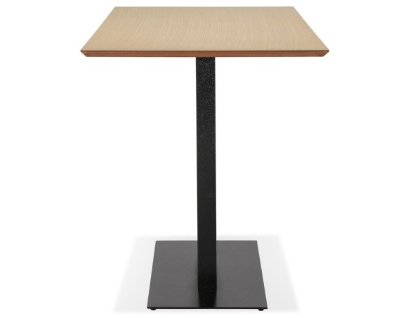 Table haute design ZUMBA BAR en bois finition naturelle avec pied en métal noir - 180x90 cm
