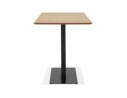 Table haute design ZUMBA BAR en bois finition naturelle avec pied en métal noir - 180x90 cm