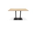 Table haute design ZUMBA BAR en bois finition naturelle avec pied en métal noir - 180x90 cm