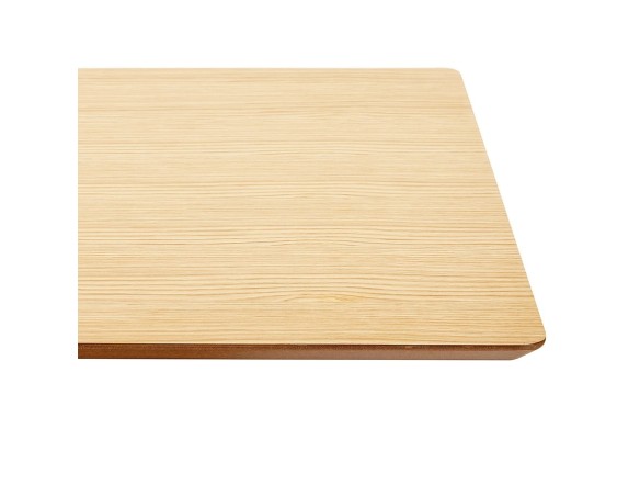 Table haute design ZUMBA BAR en bois finition naturelle avec pied en métal noir - 180x90 cm