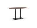 BT00640WA 5420072092348 Table haute design ZUMBA BAR en bois finition Noyer avec pied en métal noir - 180x90 cm