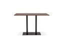 Table haute design ZUMBA BAR en bois finition Noyer avec pied en métal noir - 180x90 cm