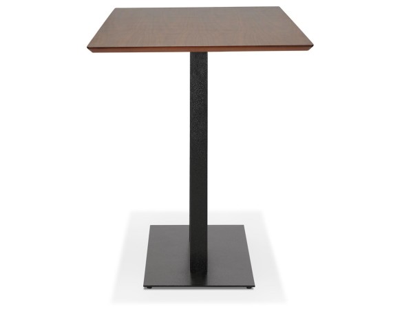 Table haute design ZUMBA BAR en bois finition Noyer avec pied en métal noir - 180x90 cm
