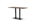 Table haute design ZUMBA BAR en bois finition Noyer avec pied en métal noir - 180x90 cm
