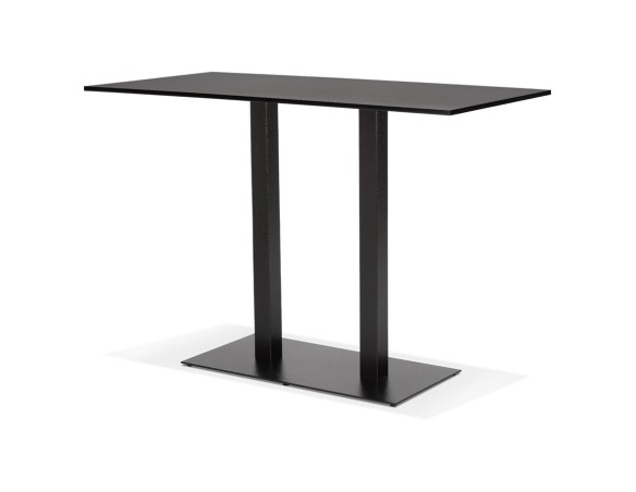 Mange-debout design AUSTIN BAR noir avec pied en métal noir - 160x80 cm