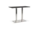 BT00660BL 5420072092386 Table haute design MAMBO BAR noire avec pied en métal brossé - 150x70 cm
