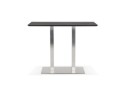 Table haute design MAMBO BAR noire avec pied en métal brossé - 150x70 cm