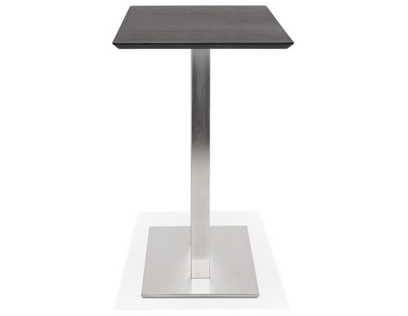 Table haute design MAMBO BAR noire avec pied en métal brossé - 150x70 cm