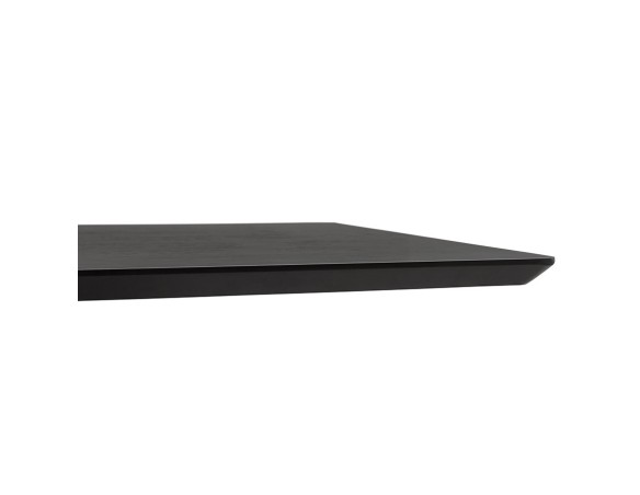 Table haute design MAMBO BAR noire avec pied en métal brossé - 150x70 cm