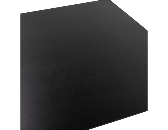 Table haute design MAMBO BAR noire avec pied en métal brossé - 150x70 cm
