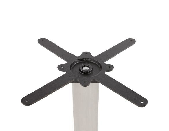 Table haute design MAMBO BAR noire avec pied en métal brossé - 150x70 cm