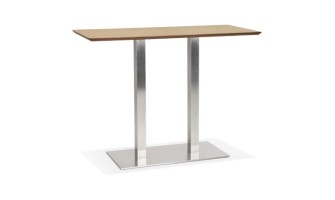 BT00670NA 5420072092409 Table haute design MAMBO BAR en bois finition naturelle avec pied en métal brossé - 150x70 cm