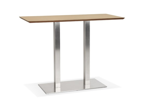 BT00670NA 5420072092409 Table haute design MAMBO BAR en bois finition naturelle avec pied en métal brossé - 150x70 cm