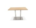 Table haute design MAMBO BAR en bois finition naturelle avec pied en métal brossé - 150x70 cm