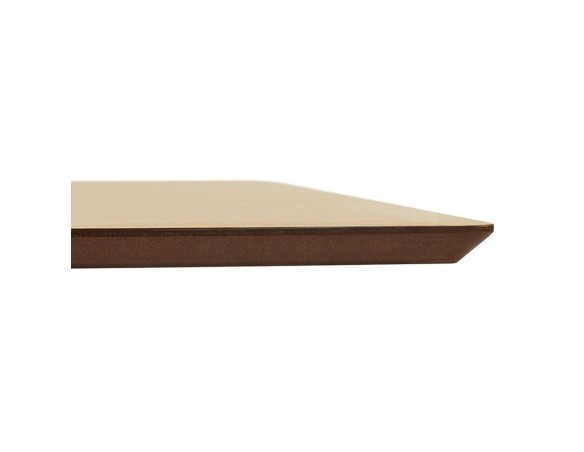 Table haute design MAMBO BAR en bois finition naturelle avec pied en métal brossé - 150x70 cm