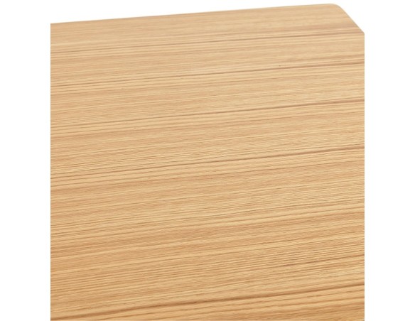 Table haute design MAMBO BAR en bois finition naturelle avec pied en métal brossé - 150x70 cm