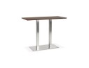 BT00680WA 5420072092423 Table haute design MAMBO BAR en bois finition Noyer avec pied en métal brossé - 150x70 cm