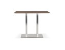 Table haute design MAMBO BAR en bois finition Noyer avec pied en métal brossé - 150x70 cm