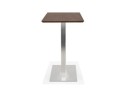 Table haute design MAMBO BAR en bois finition Noyer avec pied en métal brossé - 150x70 cm