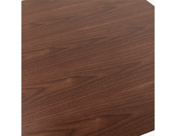 Table haute design MAMBO BAR en bois finition Noyer avec pied en métal brossé - 150x70 cm