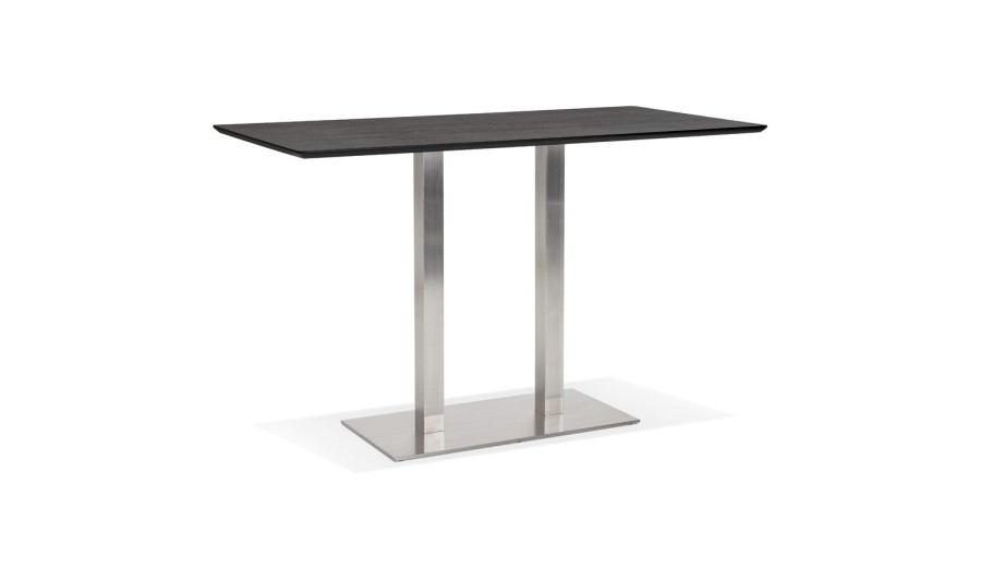 BT00700BL 5420072092461 Table haute design MAMBO BAR noire avec pied en métal brossé - 180x90 cm BT00700BL 5420072092461 Table haute design MAMBO BAR noire avec pied en métal brossé - 180x90 cm