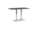 BT00700BL 5420072092461 Table haute design MAMBO BAR noire avec pied en métal brossé - 180x90 cm