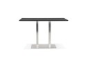 Table haute design MAMBO BAR noire avec pied en métal brossé - 180x90 cm