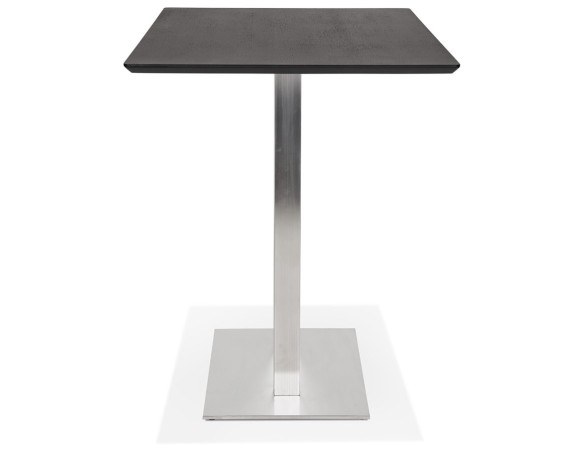 Table haute design MAMBO BAR noire avec pied en métal brossé - 180x90 cm