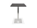 Table haute design MAMBO BAR noire avec pied en métal brossé - 180x90 cm